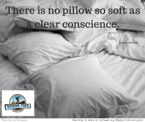 There is no pillow so soft as a clear conscience   